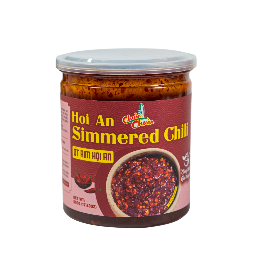 Hoi An Simmered Chili (Ớt Rim Hội An): Spicy simmered chili in a flavorful sauce, a unique specialty from the famous city of Hoi An. Chuon Chuon Brand - powered by US Trading wholesale Asian Food distributor
