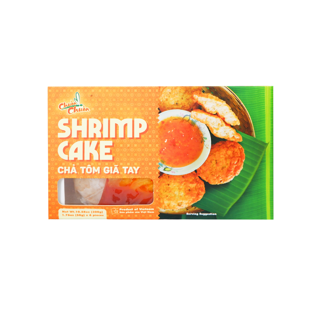 Shrimp Cake (Chả Tôm Giã Tay): Hand-pounded shrimp cakes with a chewy texture and rich flavor, perfect for hot pots or frying. Chuon Chuon Brand - powered by US Trading wholesale Asian Food distributor