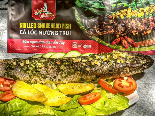 Grilled Snakehead Fish (Cá Lóc Nướng Trui): A rustic Vietnamese dish with smoky grilled snakehead fish, offering bold flavors and tender, chewy meat. Chuon Chuon Brand - powered by US Trading wholesale Asian Food distributor