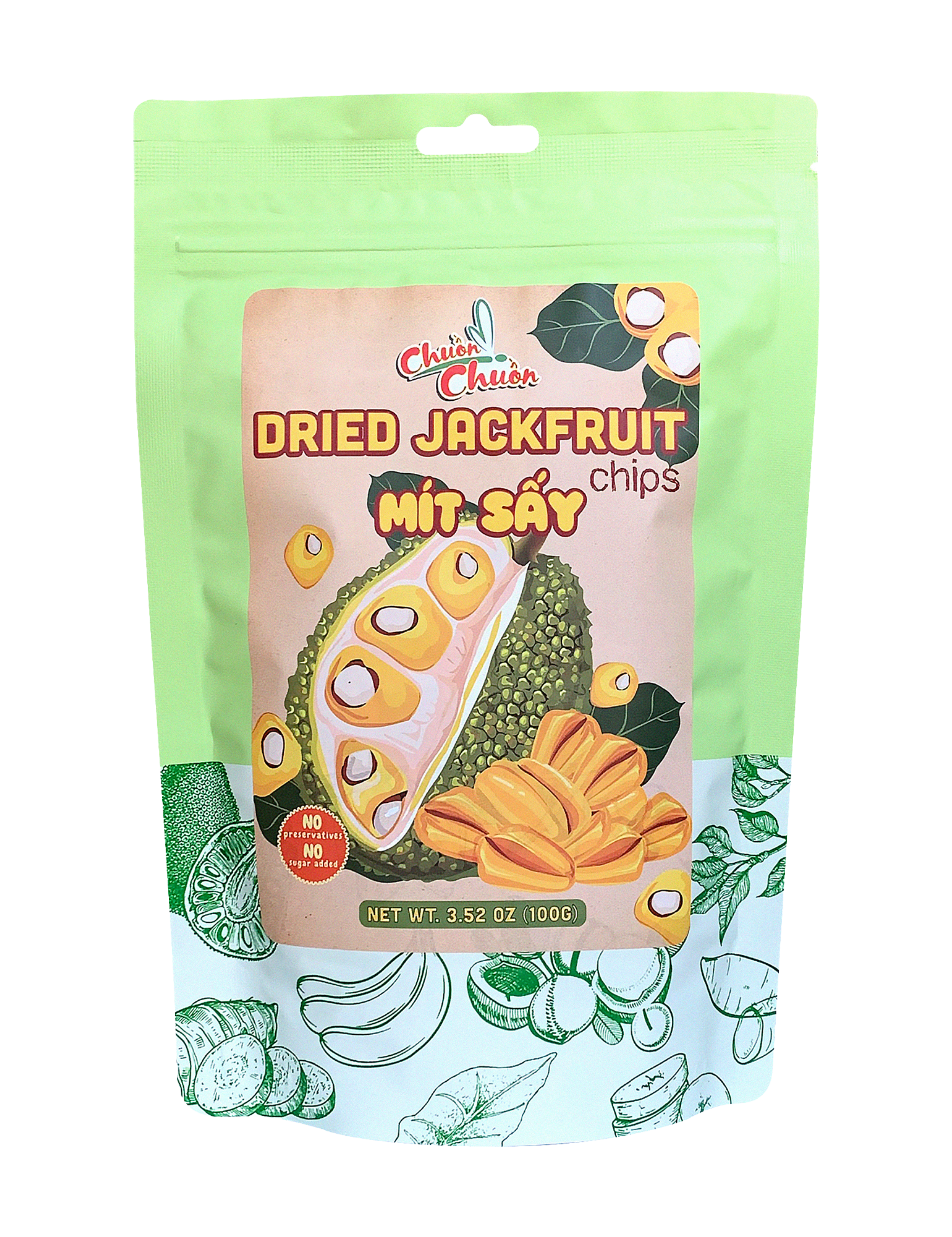 Dried Jackfruit (Mít Sấy): Crispy, sweet dried jackfruit, a delicious and healthy snack for anytime cravings. Chuon Chuon Brand - powered by US Trading wholesale Asian Food distributor