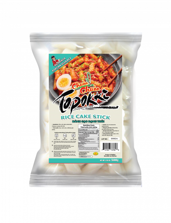 Stick Tokbokki (Tokbokki Que): Chewy stick-shaped Korean rice cakes, perfect for stir-frying or pairing with spicy sauces for a delicious snack. Chuon Chuon Brand - powered by US Trading wholesale Asian Food distributor