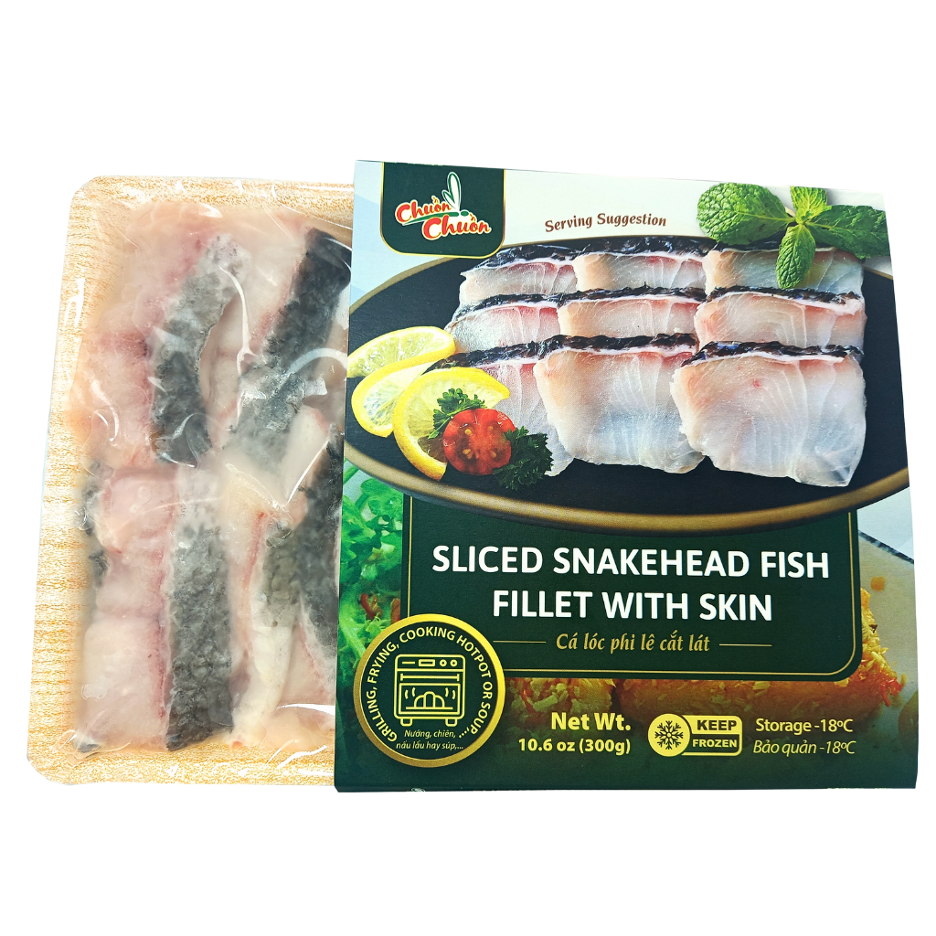 Sliced Snakedhead fish fillet (Cá Lóc Phi Lê Cắt Lát) Chuồn Chuồn brand Dragonfly