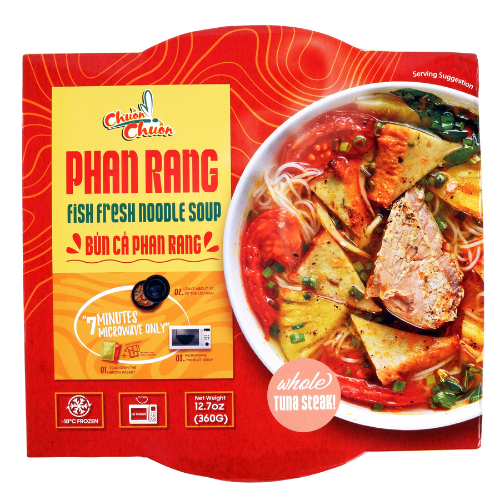 Phan Rang Fish Fresh Noodle Soup (Bún Cá Phan Rang): A flavorful Vietnamese noodle soup made with tender fish, fresh noodles, and aromatic herbs from the Phan Rang region. Chuon Chuon Brand - powered by US Trading wholesale Asian Food distributor