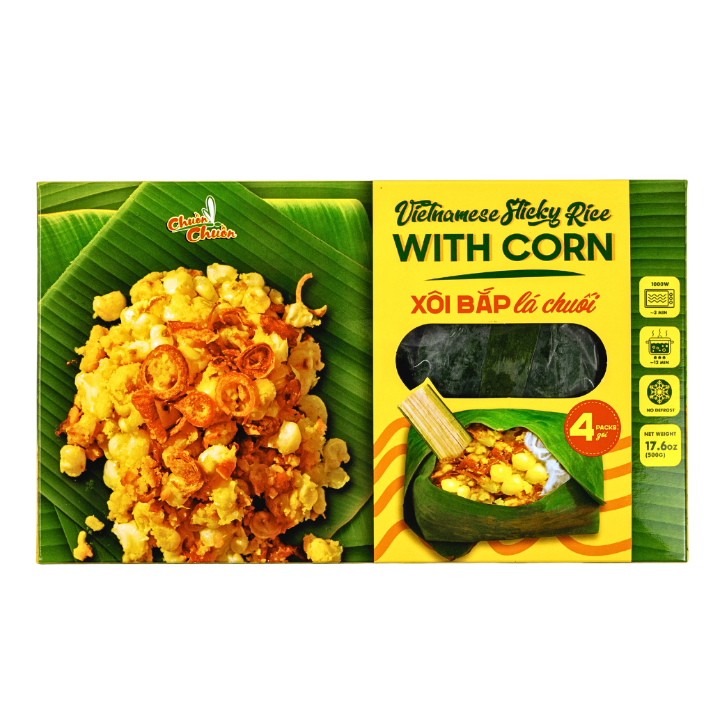 Vietnamese Sticky Rice with Corn (Xôi bắp lá chuối) Chuồn Chuồn brand Dragonfly (1)