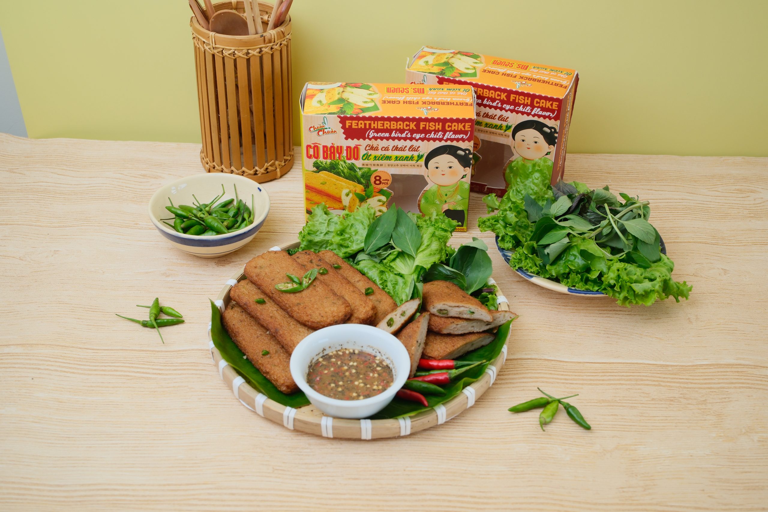 FEATHERBACK FISH CAKE (GREEN BIRD’S EYE CHILI FLAVOR) // Chả cá thát lát ớt xiêm xanh